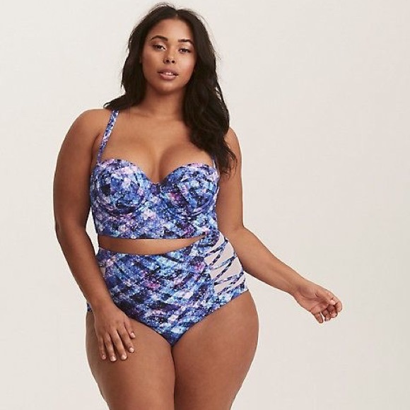 Torrid Underwire Push-Up Strapless Bikini Top & Swim Bottoms